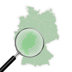 Landkarte Deutschland - Hessen vergrößert