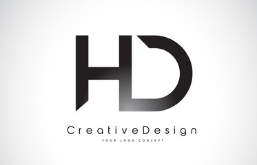 Fototapeta premium HD H D Letter Logo Design. Creative Icon Modern Letters Vector Logo.