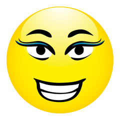 Smiley Vector Illustration - Lady Face
