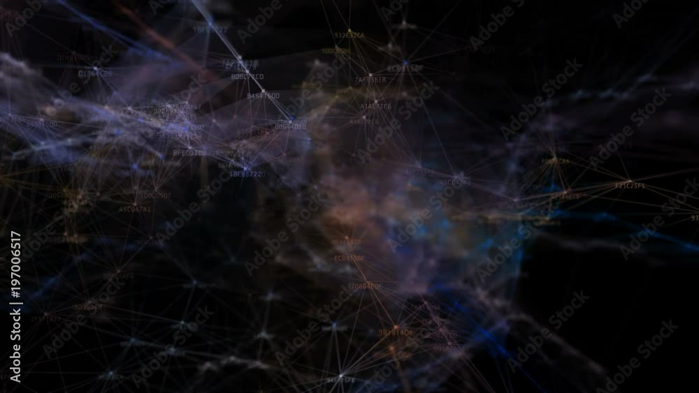 Poster block chain network and programming concept on technology background. blockchain , cryptocurrencies 