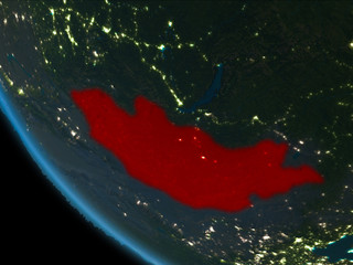 Mongolia at night from orbit