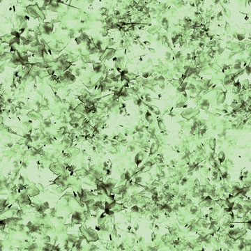 Seamless Pattern of green, black, monochrome wild flowers on a branch in watercolor. Bud, branch, petal, bouquet of flowers, chamomile, wild herbs. For textiles, wallpaper. Abstract.