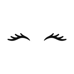 Vector unicorn eyelashes. Closed eyes. Vector icon. © chereliss