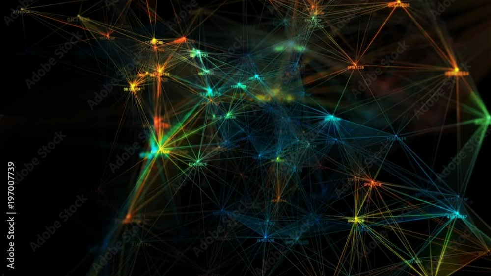 Poster block chain network and programming concept on technology background. blockchain , cryptocurrencies 