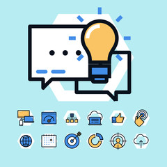 Set of Vector SEO Search Engine Optimisation Elements and Icons Illustration