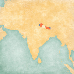 Map of South Asia - Nepal