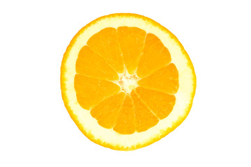  Fresh, juicy slice of orange. Isolated photo