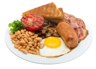 English Breakfast on the Plate