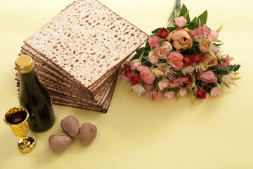 copy space frame with passover elements on studio background
