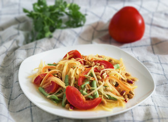 Healthy food in heart and cholesterol diet concept on vintage boards