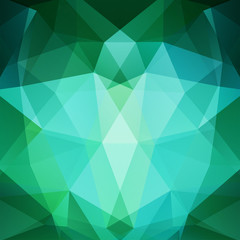 Abstract background consisting of green triangles. Geometric design for business presentations or web template banner flyer. Vector illustration