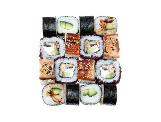 Sushi roll isolated on a over white background