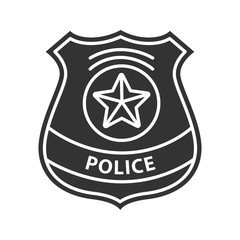 Police detective badge glyph icon