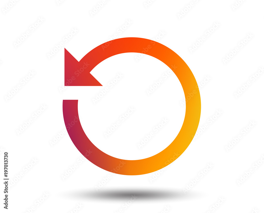 Poster repeat icon. refresh symbol. loop sign. blurred gradient design element. vivid graphic flat icon. ve