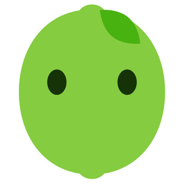Emoji blank - Gesicht ohne Mund - Limette