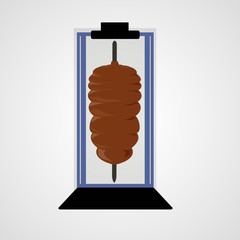 Doner and kabab vector isolated flat vector icon