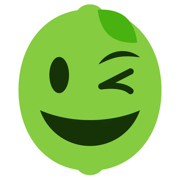 Emoji zwinkernd - Limette