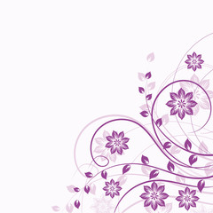 Floral background in violet