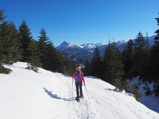Fototapeta na wymiar Schneeschuhwandern in Tirol