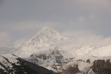 tbilisi, georgia, mountains, kazbegi, caucasian mountains, snowcapped mountains