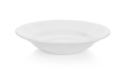 Empty plate on white background