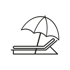 Umbrella with sunbed icons