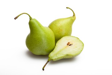 Green Pears Whole and Half Split