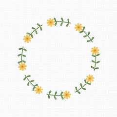 embroidery wreath flower, vector