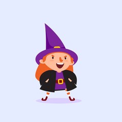 Halloween Witch gets angry and says with his hands in the pockets solated Vector