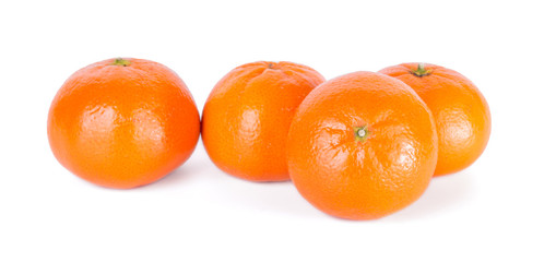 Group of ripe fresh juicy tangerines or mandarines isolated on white background