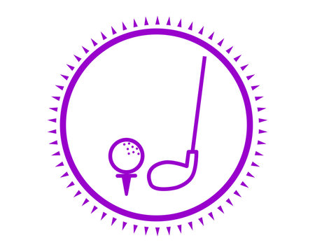 purple golf icon sport equipment tool utensil image vector