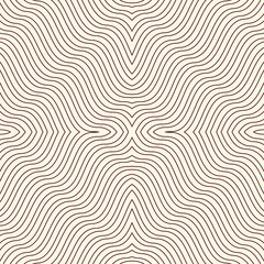 Fototapeta na wymiar Outline op art background. Psychedelic optical illusion effect wallpaper. Seamless pattern with geometric ornament.
