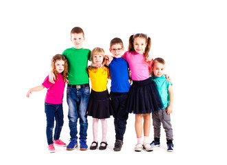 Obraz premium Friendly team of boys and girls