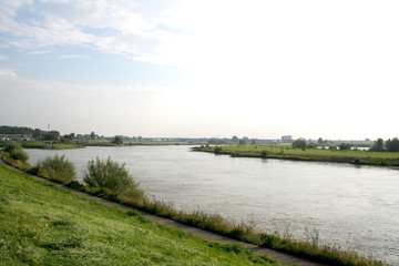 Fototapeta na wymiar Traffic and view on the river IJssel
