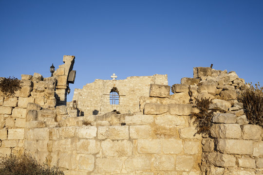 Church Of St Georges in Taybeh at sunrise