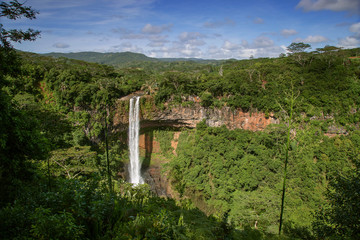 Chamarel waterfall. Beautiful landscape. Mauritius