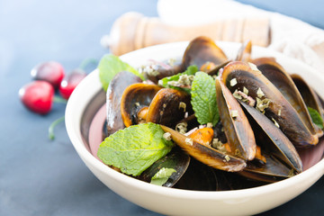 Fresh Mussels cooked in Provencal style