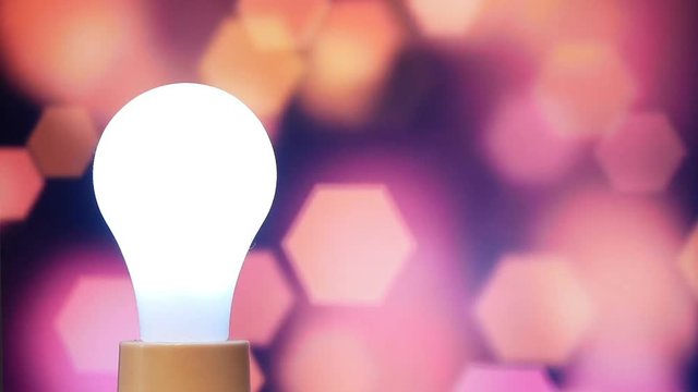 Lamp on abstract background of blurry unfocus lights