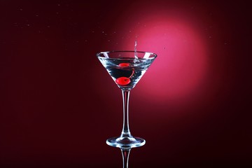 Martini Drink With Cherry