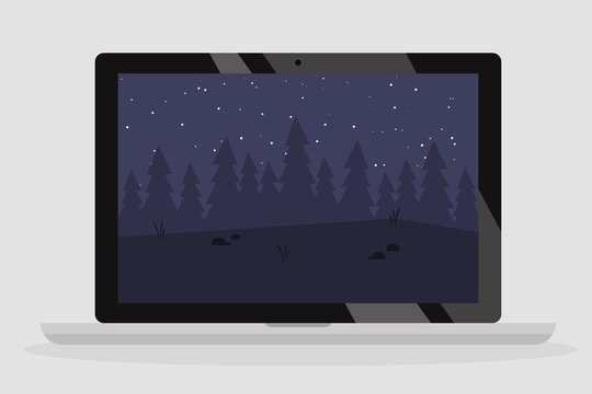 Night forest, computer wallpaper