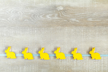 Easter holiday composition in yellow colors