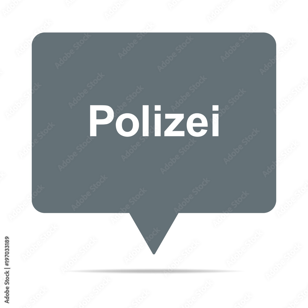 Sticker graue sprechblase mit polzei