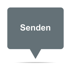 Graue Sprechblase mit Senden