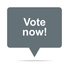 Graue Sprechblase mit Vote now