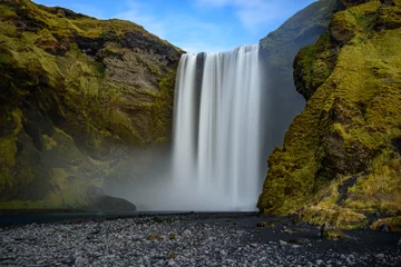 Fotobehang the Skogafoss waterfall in Iceland. © wttbirdy