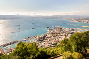 Gibraltar town and Algeciras' bay