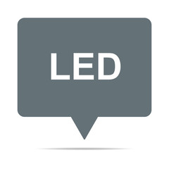 Graue Sprechblase mit LED