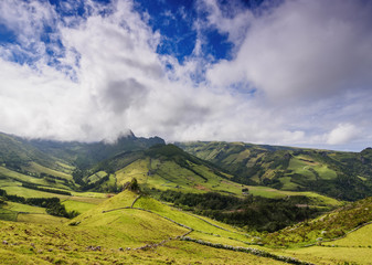 Naklejka premium Landscape of Flores Island, Azores, Portugal
