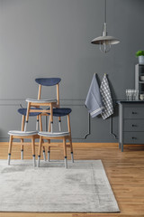 Chairs standing in kitchen interior