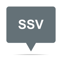 Graue Sprechblase mit SSV